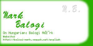 mark balogi business card